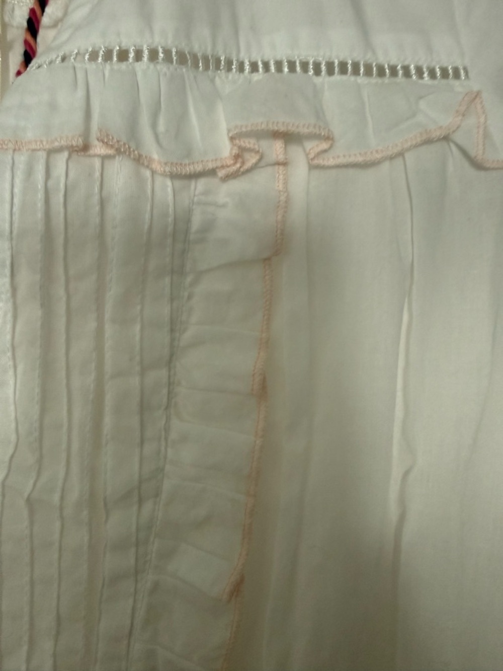 TAJ by Sabrina Crippa White Maxi Dress w\Pink & Navy Embroidery Size Small NWT - Picture 5 of 6